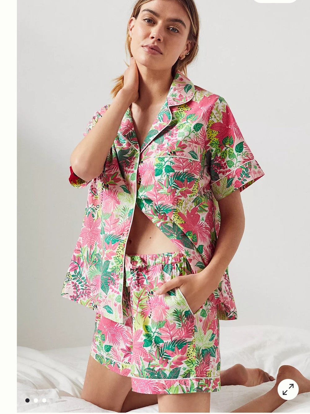 Print Fresh Anthropologie Tropical Oasis Pajama Set Small